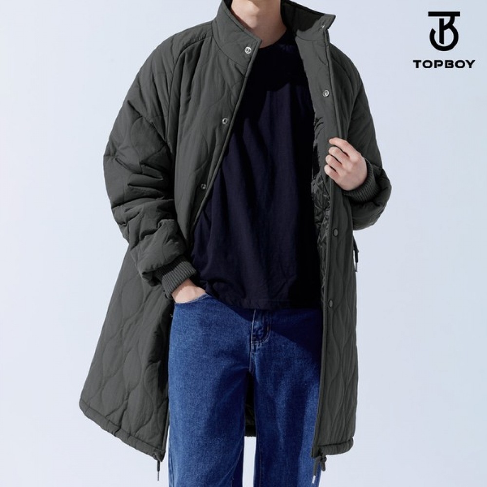 (TOPBOY) オーバーフィットロングストリングナイトパッドコート (GY002)