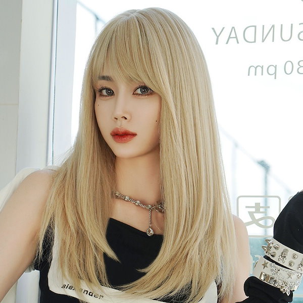 Qoo10] 金髪 フルウィッグ ウィッグ ロング ス