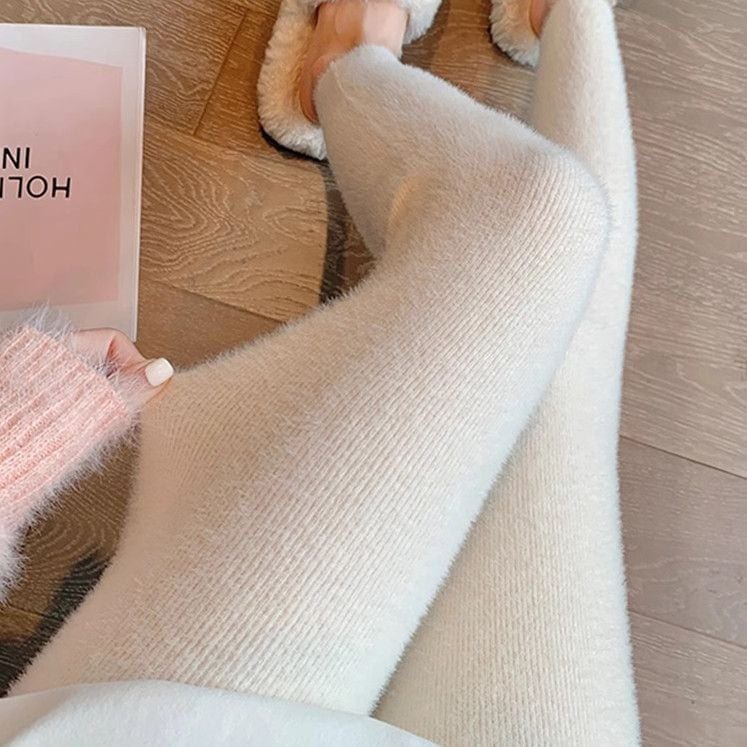 50個レギンス ミンクフリース ハイウエスト 薄い タイト 弾性 レジャー 暖かい ボトムス 女性 ファッション