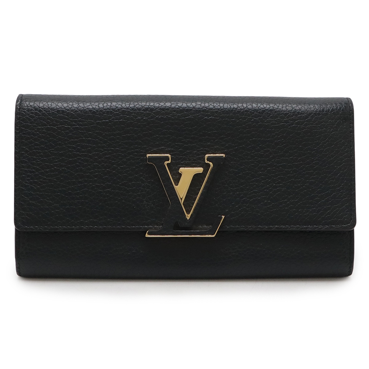 ポルトフォイユ カプシーヌ 2つ折り長財布 二つ折り レザー ノワール 黒 ブラック フューシャ ピンク M6124