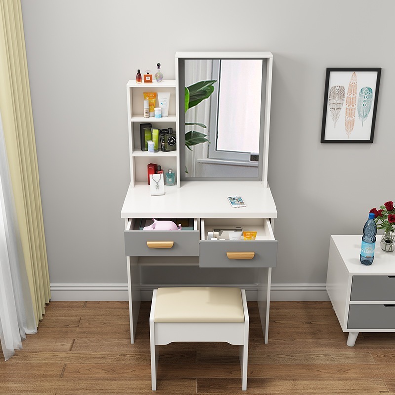 ドレッシングテーブル小さなアパートのシンプルなモダンな回転鏡ドレッシングテーブル引き出し付きのドレッシングテーブルキャビネット