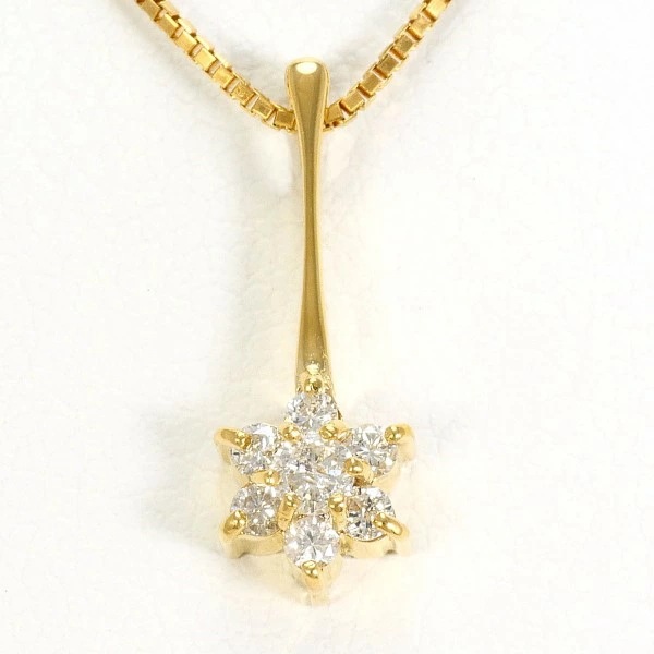 K18 18金 YG イエローゴールド ネックレス ダイヤ 約40cm ジュエリー 中古