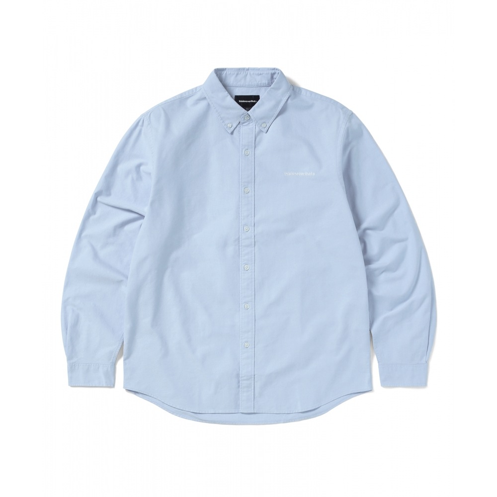 THISISSNEVERTHAT T ロゴ オックスフォード シャツ ライトブルー
