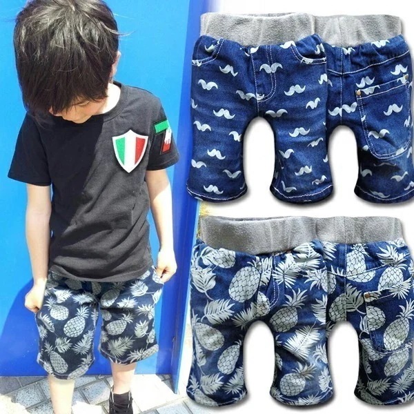 【即納】デニム ハーフパンツ キッズ 半ズボン 男の子 女の子 子供服 ウエストゴム ボトムス 幼稚園 小学生 中学生 子供 服 ジュニア おしゃれ 可愛い かっこいい 流行 プチプラ ファッション