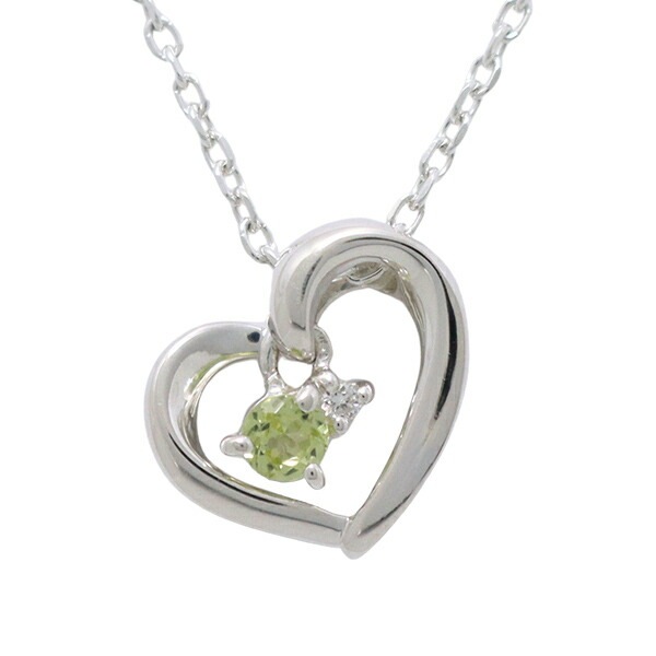 リボン済＆紙袋 ネックレス 正規品 レディース 8月 誕生日 誕生石 ハートモチーフネックレス ペンダント アクセサリー ジュエリー エターナルシルバー 祝い