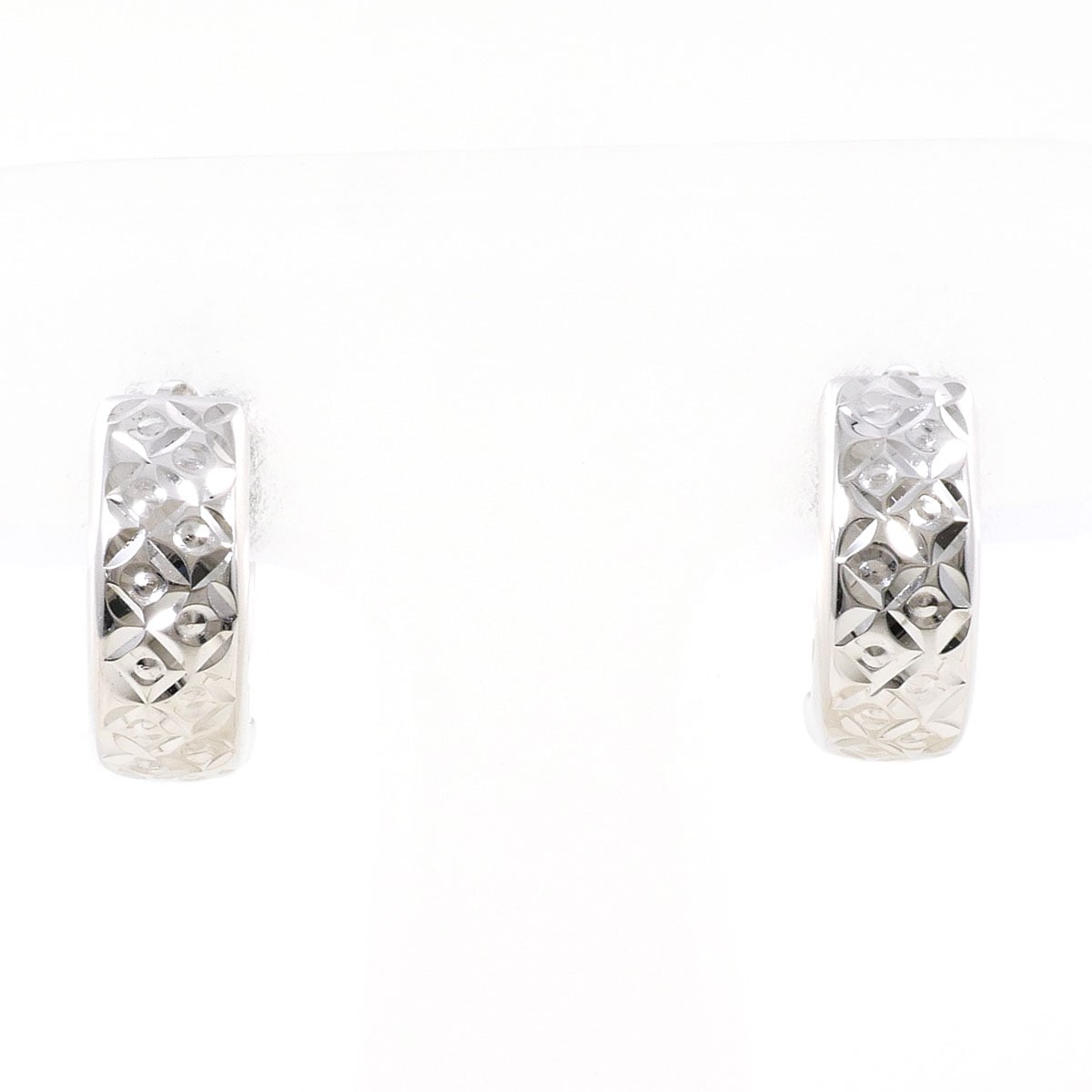 K10 10金 WG ホワイトゴールド ピアス 総重量約0.9g ジュエリー 中古