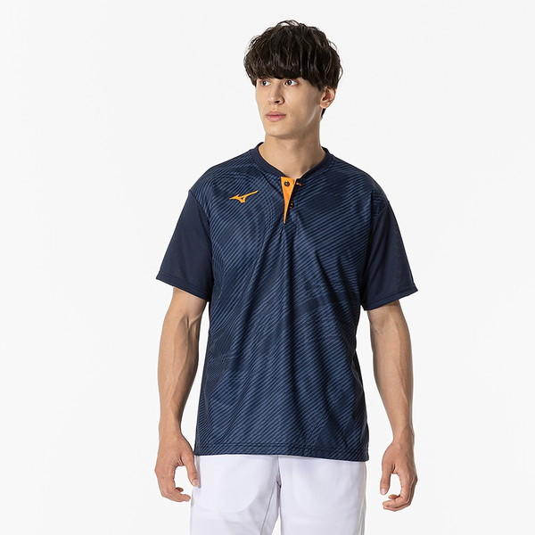 MIZUNO ミズノ 汗処理／通気 ドライエアロフローゲームシャツ ラケットスポーツ ユニセックス ゲームウエア メンズ 62JAB00213