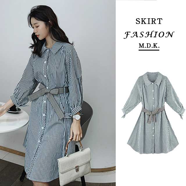 ワンピース チュニックレディース 膝丈 夏 半袖 シャツワンピ ストライプ Aライン 体型カバー 着痩せ 大きいサイズ おしゃれ