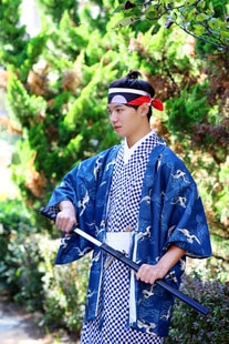 日本着物正装男武士着物セット羽织着物