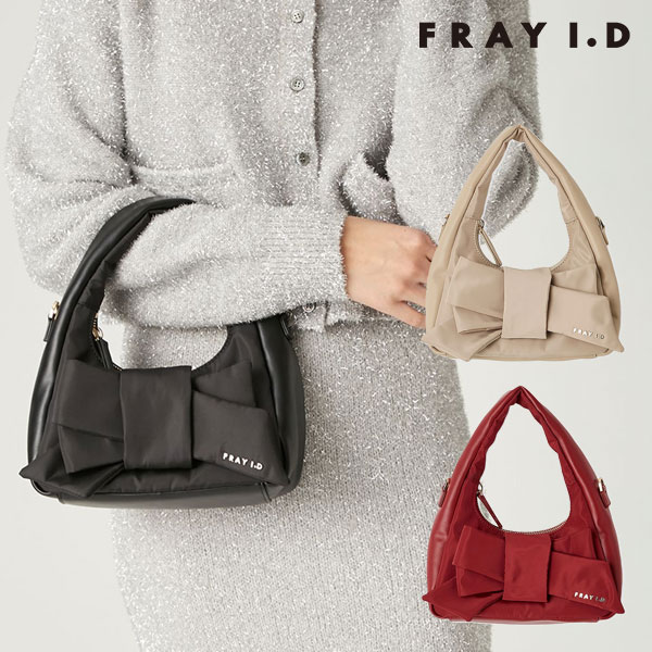 【即納】 フレイアイディー FRAY I.D バッグ 25秋冬 リボンパデットバッグ ハンドバッグ ギフト fwgb254314