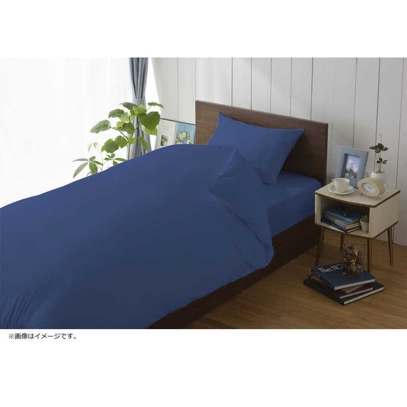 生毛工房　【ボックスシーツ】80サテン クィーンサイズ(綿100%/170×200×30cm/ネイビー)