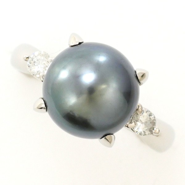 PT900 プラチナ リング 10号 パール(真珠) 約9mm ダイヤ 中古