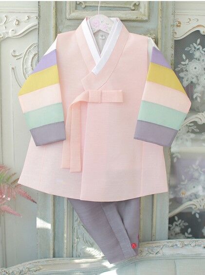 子供用 パジ チョゴリ 男の子用 トレンド系 桃色 珊瑚色 コーラル ピンク 1号-10号