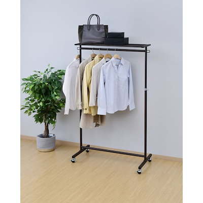 他サイト： DDSH-SUT(DBR) [たっぷり掛けられて移動もできるハンガーラック] メーカー直送の商品画像