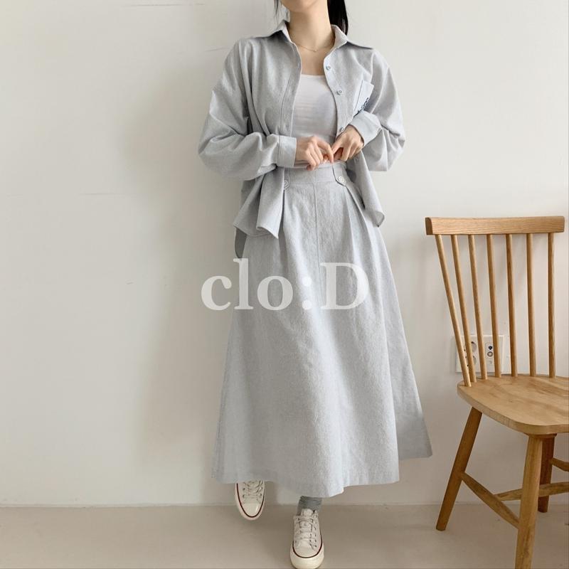 ポケット刺繍ボーダースカートSET