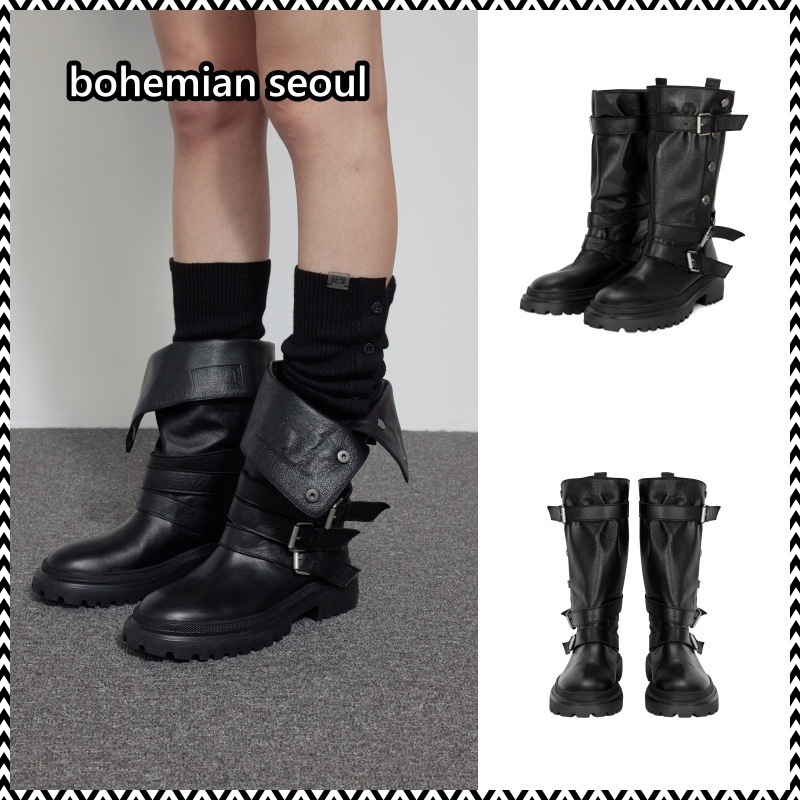 bohemian seoul SNAP OPEN MIDDLE BOOTS
