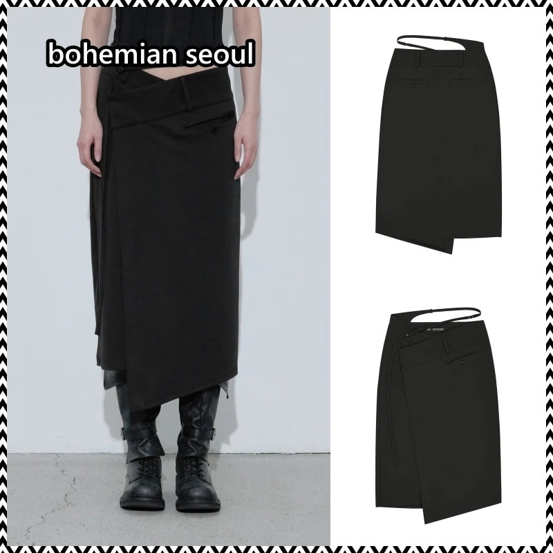 bohemian seoul BELTED JERSEY SKIRT