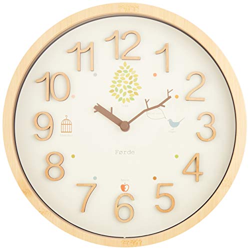 電波掛け時計 壁掛け ウォールクロック ナチュラル