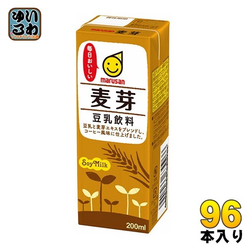 マルサンアイ 豆乳飲料 麦芽 200ml 紙パック 96本 (24本入4 まとめ買い)