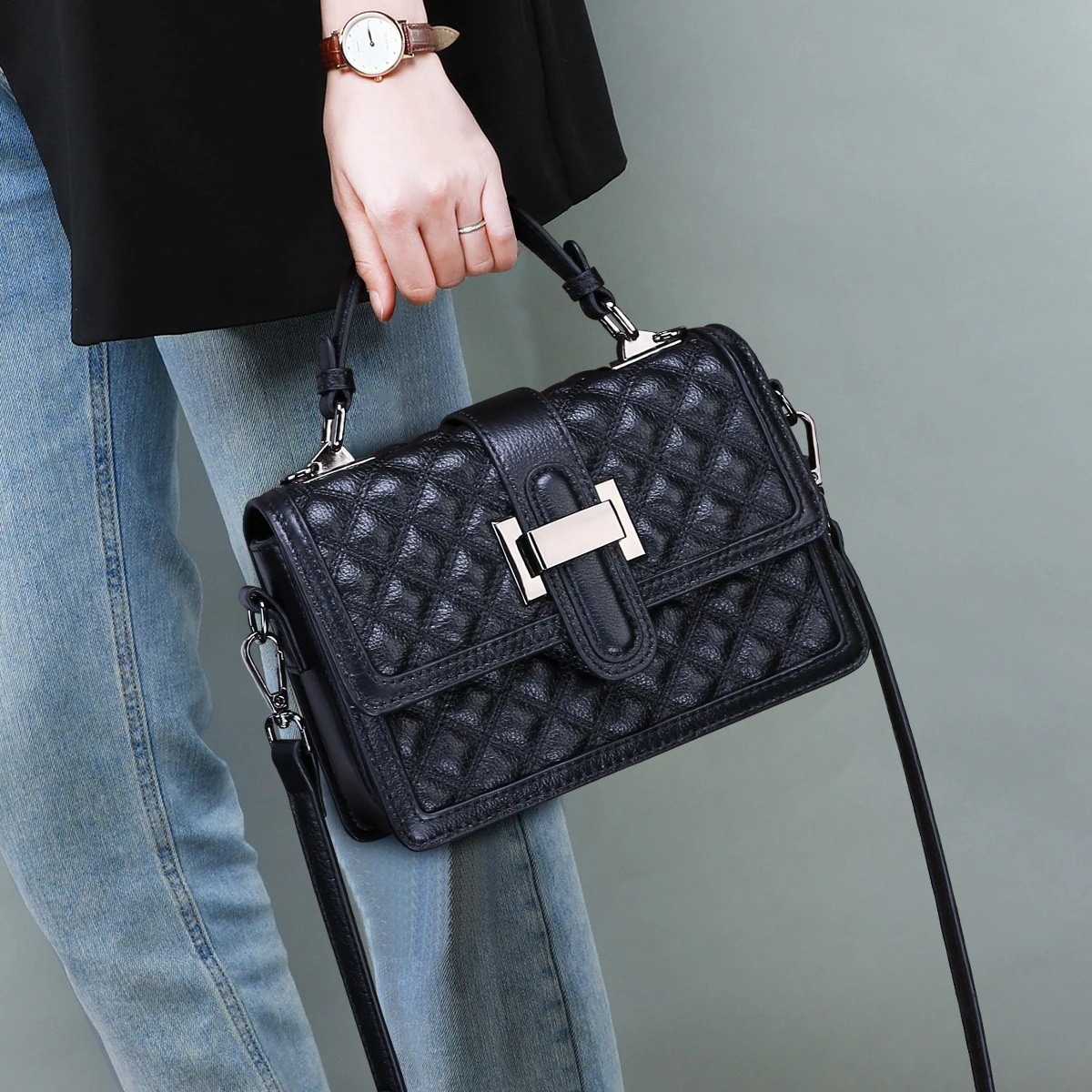 【3日出荷】2025人気新作春夏新作トートバックレディース斜めがけ韓国ファッション本革柔らかい耐摩耗チェックカバン通勤