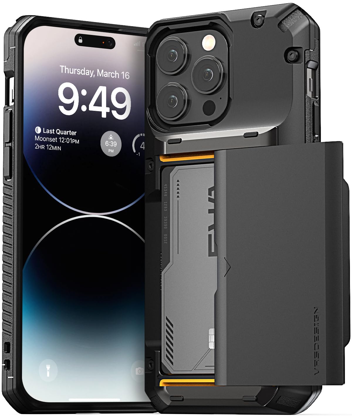 【VRS】 iPhone 14 Pro Max 対応 ケース カバー 耐衝撃 ストラップホール/背面 カード 収納 付 スマホケース 衝撃吸収 スマホカバー カード入れ 付き iPhoneケース カー