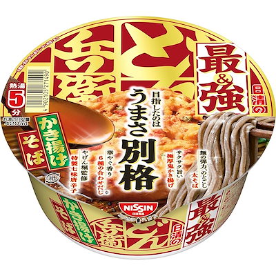 他サイト： どん兵衛 日清の最強どん兵衛 かき揚げそば [やげん堀 特製七味唐辛子] 日清食品 カップ麺 101g×12個の商品画像