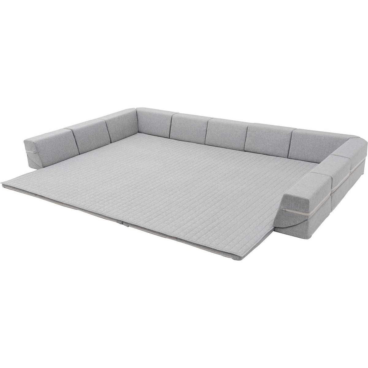 【I】セルタン(CELLUTANE) ラグマット ダブルコーナーソファ付き ZONIA Lサイズ アッシュグレー　プレイマット 【受注生産品】【代引不可/沖縄・離島不可