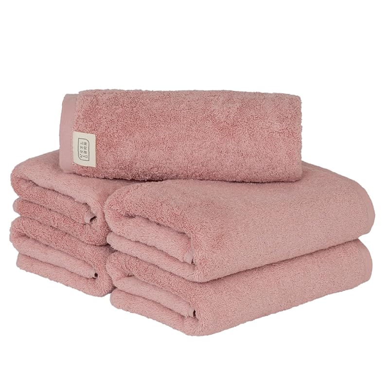 【迅速発送】タオル研究所 [ボリュームリッチ] #003 ミニバスタオル ミスティーピンク 5枚セット ホテル仕様 ふかふか 高速吸水 綿100% 耐久性 毛羽落ち少な