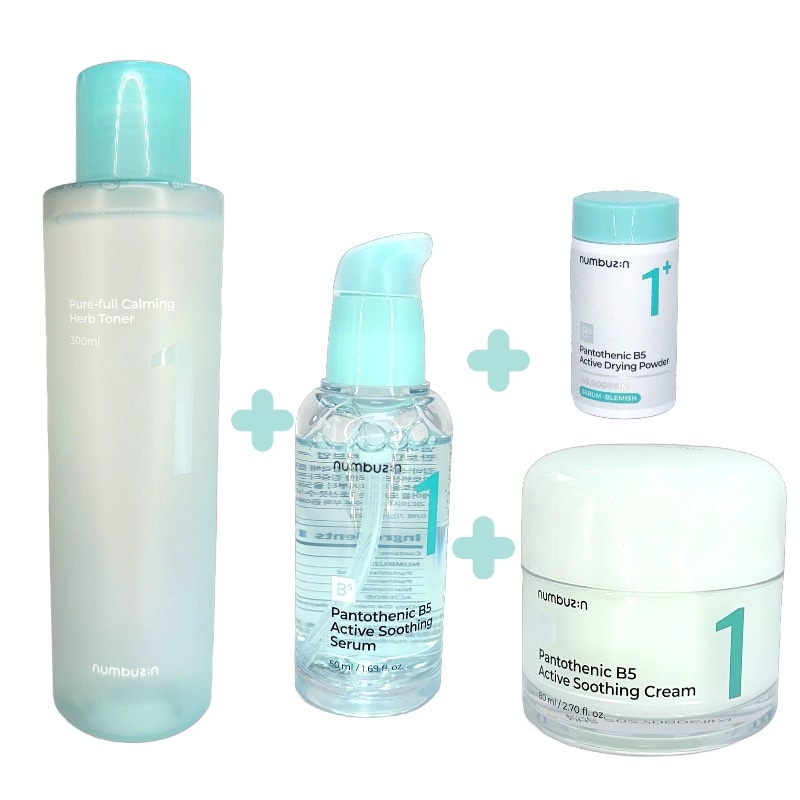 【1番 スペシャル セット】1番 薬草たっぷり93％鎮静トナー/ ガルバニックパントテン酸スージングセラム/ 塗るパントテン酸スージングクリーム/パントテン酸 アクティブアップドレッシングパウダー 7