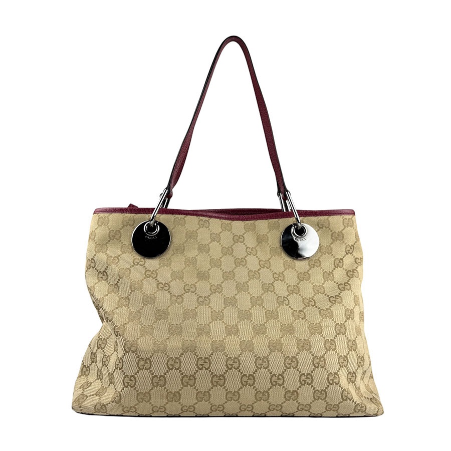 グッチ GUCCI ショルダーバッグ GGキャンバス/レザー ベージュ/バーガンディ レディース 120837 z5532