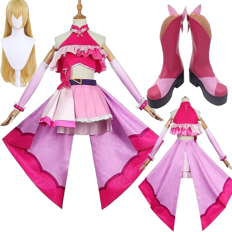 コスプレ 聖あげは キュアバタフライ 桃キュア コスプレ 衣装 ウィッグ 靴 追加可 コスプレ衣装 ひじりあげは クリスマス 忘年会 ハロウィン