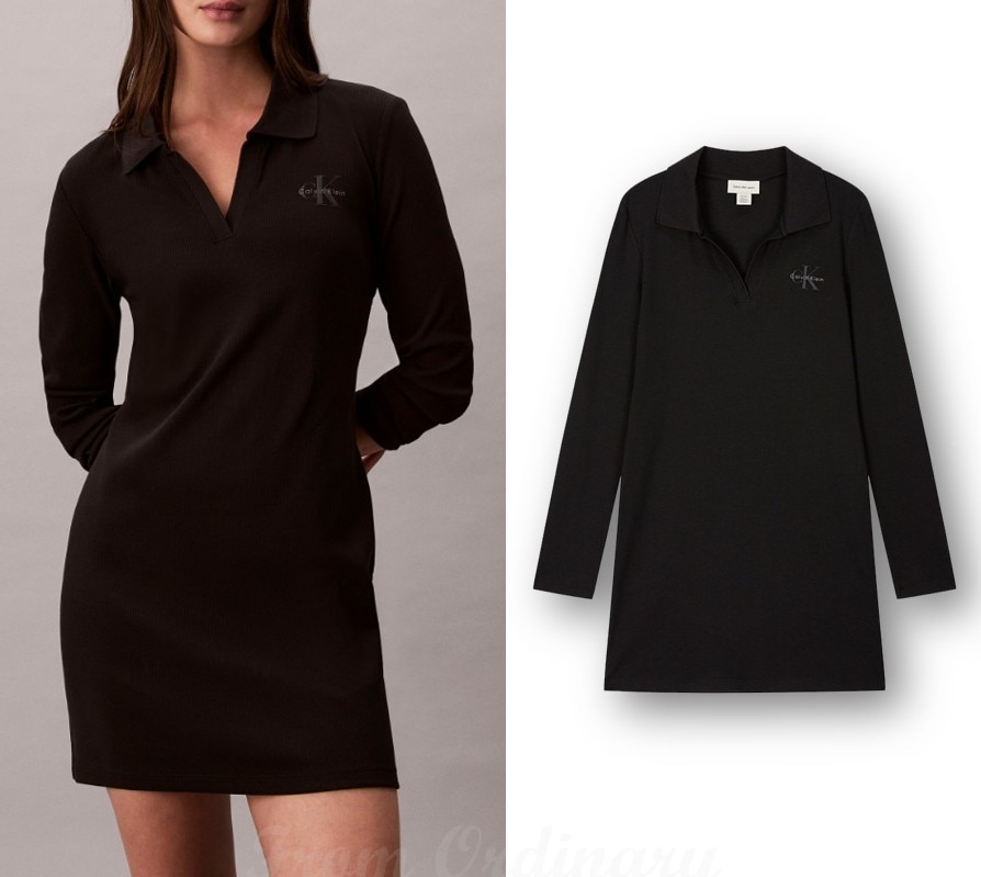 Monologo Ribbed Polo Mini Dress (47D214G-UB1)