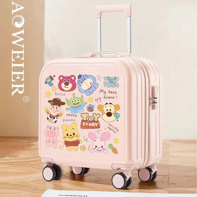 18インチ子供スーツケース女の子小型軽量20インチ搭乗スーツケース学生漫画スーツケースパスワードボックス
