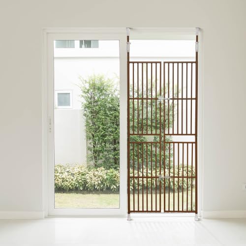 BTM ペットゲート 脱走防止 柵 ロック付き ドア フェンス 留守番 保護 猫用 多頭飼い 多頭 スチール ペットケージ 廊下 玄関 飛び出し防止 191~255cm 14,001円