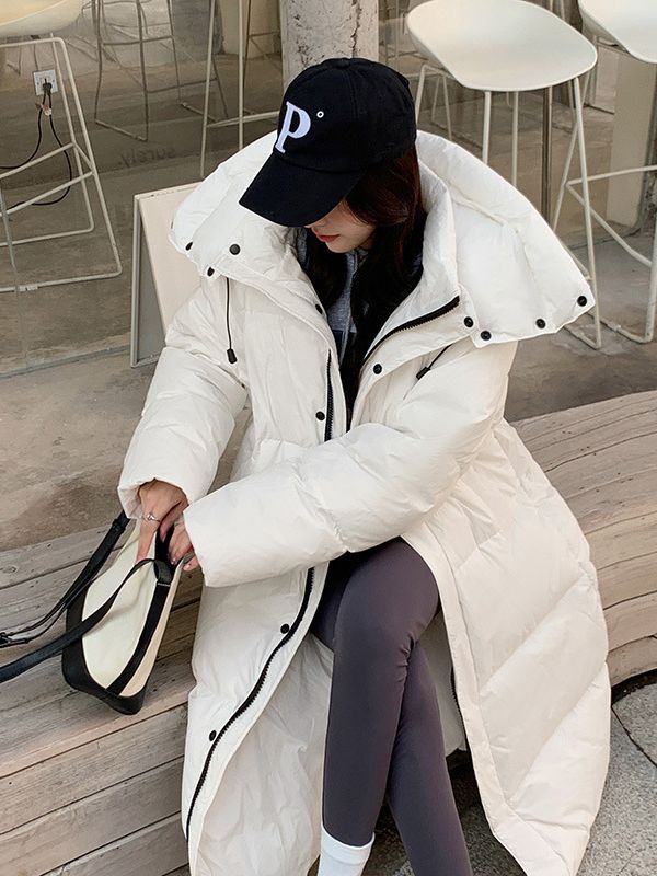 アウターダウンジャケットコート2024新型韓国版セミロングファッション厚くコットンジャケットウォーム学生コートゆったり 着痩せ ジャケット 冬アウター カジュアル ダウンジャケット
