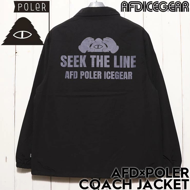 POLeRポーラー AFDコラボアイテム AFD×POLER COACH JACKET コーチジャケット アウター 253MCV0003 BLACK 日本代理店正規品