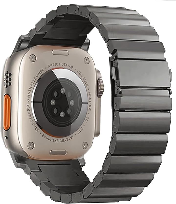 apple watch / ultra バンド チタンバンド Series 交換ベルト 長さ調整器具付き( グレー, 38mm/40mm/41mm)