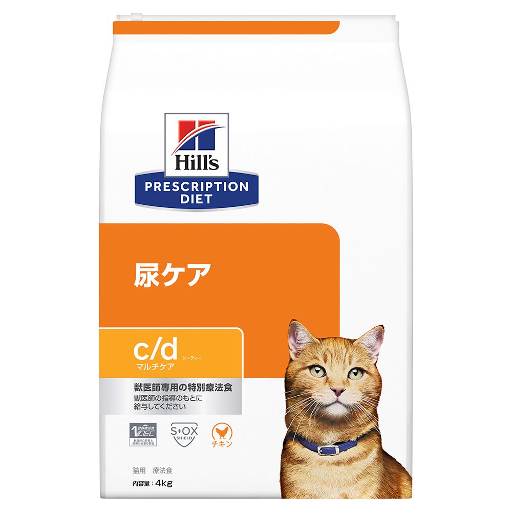 ヒルズ　プリスクリプション　ダイエット　猫用　ｃ／ｄ　マルチケア　チキン　４ｋｇ　尿ケア　猫　特別療法食　ドライフード　ＣＲＣ35―01―10―02―00