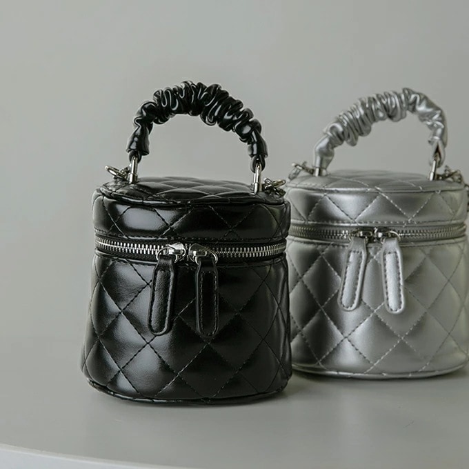 2WAY キルティングステッチバニティバッグ ミニバッグ キルティング