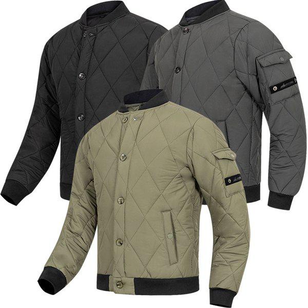 ダイヤキルティングボタン航空パディング軽量ジャケットジャンパーキルティング野上