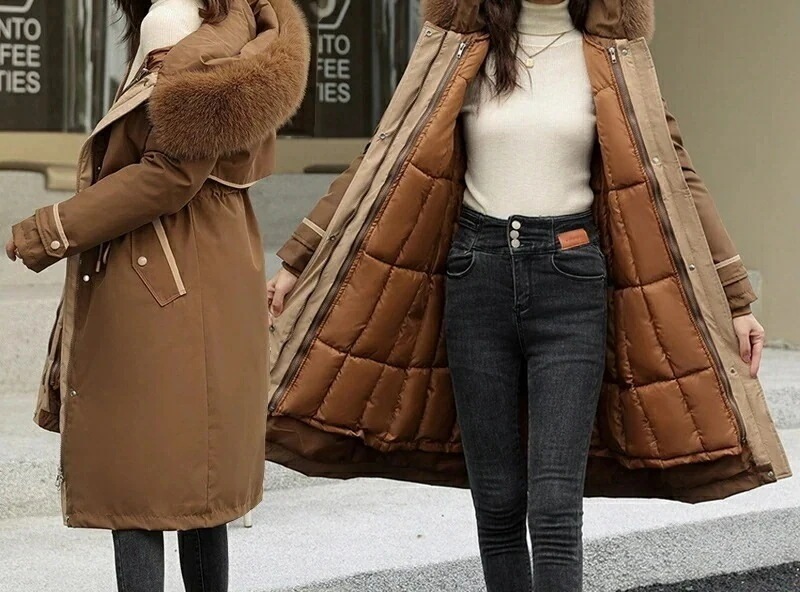 3way 冬アウター 厚手 冬キルティングアウターアウター冬 裏起毛 コート ムートンコート 裏起毛ファッション ロングタイプ防寒カジュア 中綿コート 韓国ファッション38