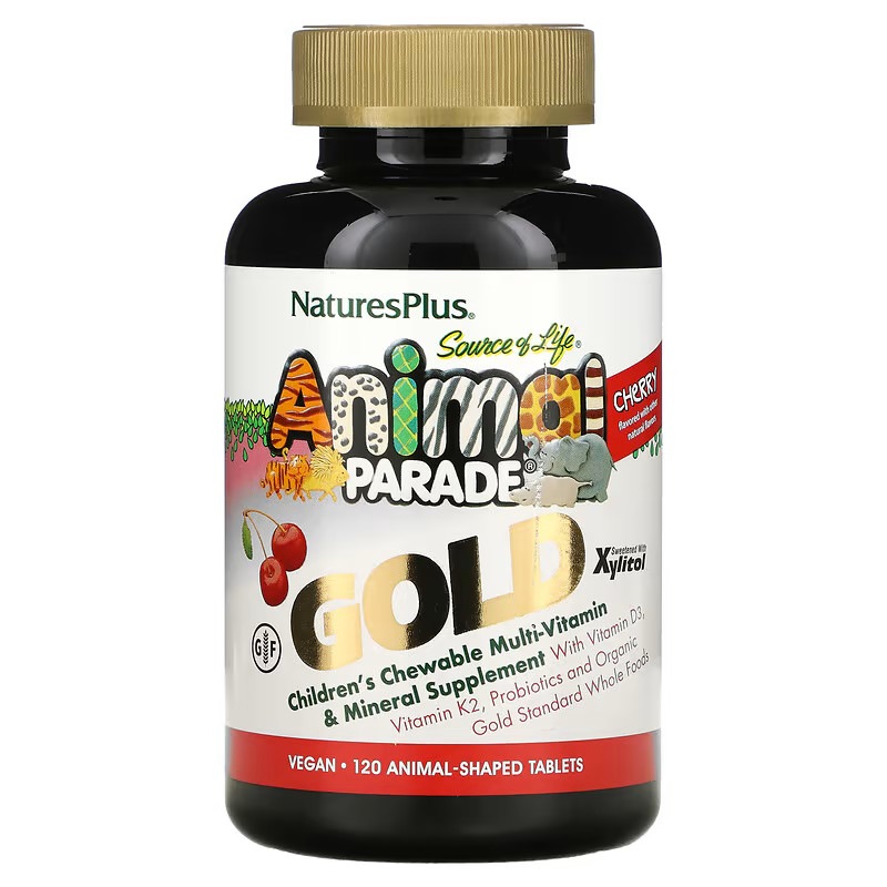 NaturesPlus　Source of Life（ソースオブライフ）Animal Parade（アニマルパレード）ゴールド子ども用チュアブルマルチビタミ