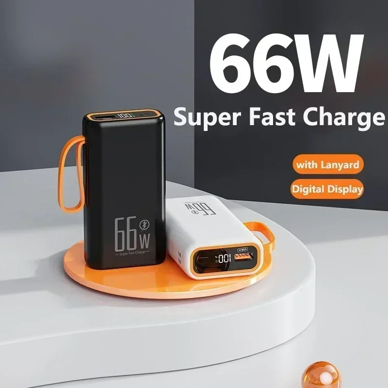 ポータブル急速充電パワーバンク,充電器,iPhone, Huawei, Xiaomi, Samsung用の外部バッテリー,66W PD, 30000mAh - 509