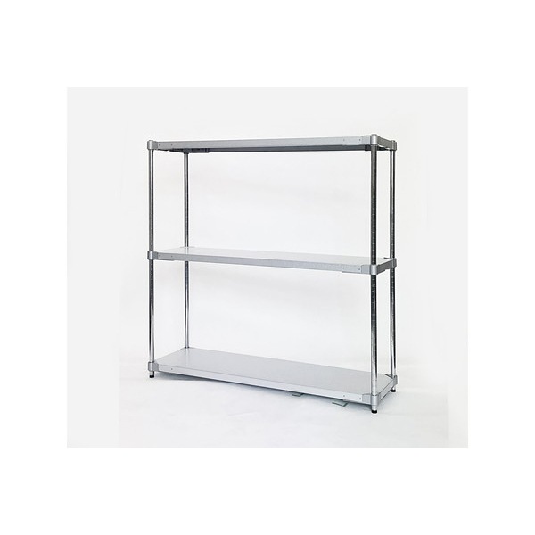アイ・エル・シー GGS3-3512012 燕三条製 PROFACE ガルバリウムソリッドシェルフ3段 350×1200×1200 クロムメッキポール メーカー直送