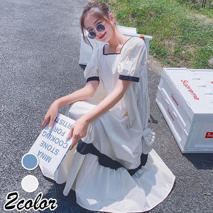 ワンピース レディース 春夏新作 キレイめ マキシ丈ワンピース 半袖ワンピース フレアスカート ゆったり オシャレ通勤 大人 上品 30代 50代 カジュアル