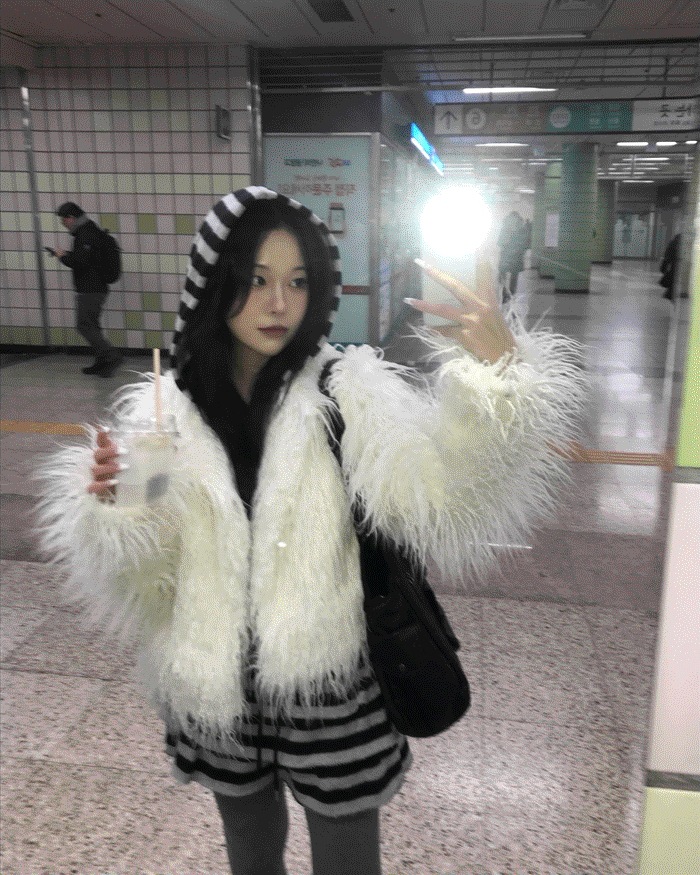 Stripe hood jumper (기모)