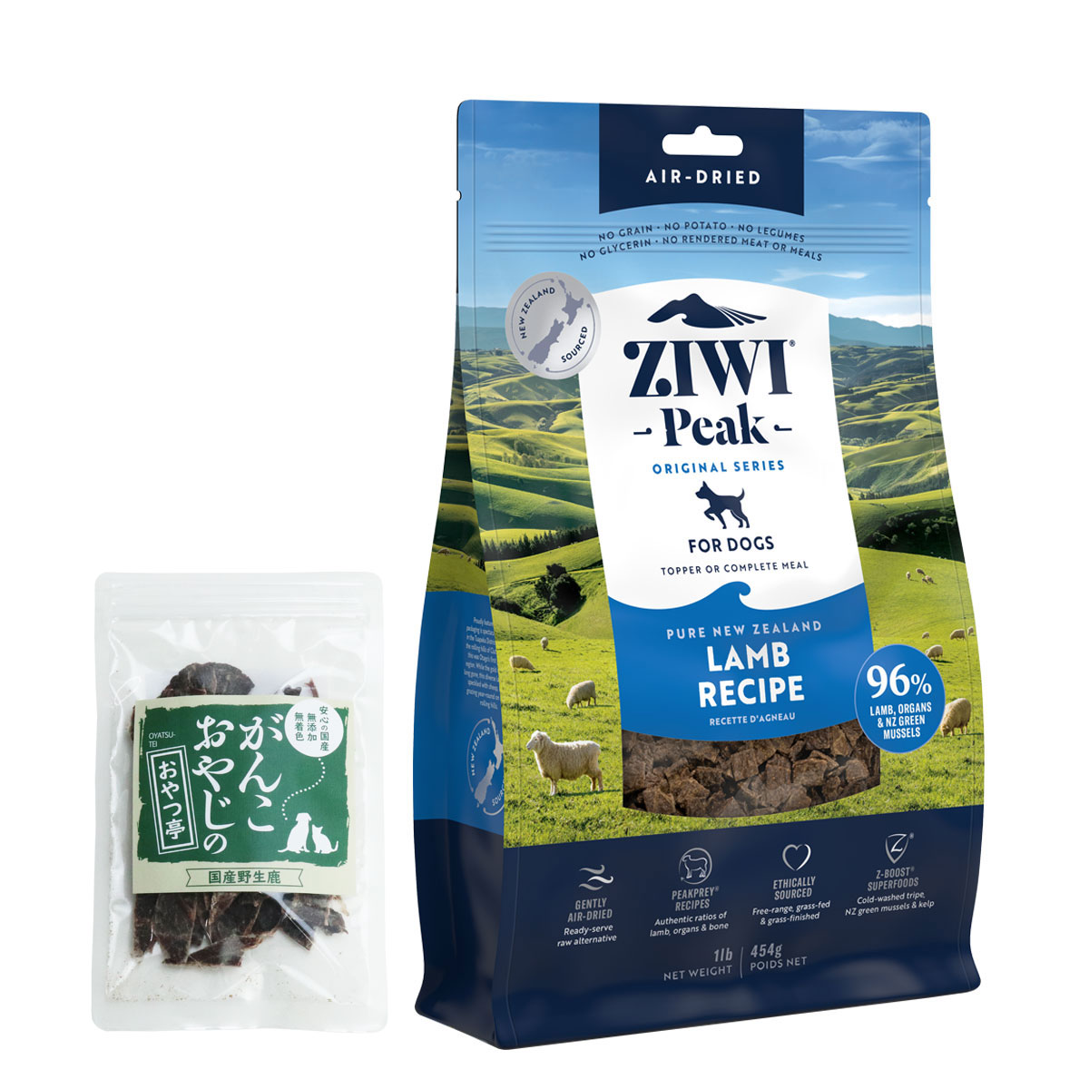 エアドライ ドッグフード ラム 454g 【国産鹿肉ジャーキー(お試しサイズ)】