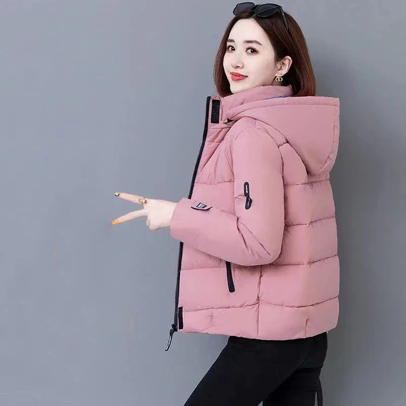 作トレンド中綿コート中綿ジャケットレディースダウンコートフード付き裏起毛アウター英文字カジュアルゆったりコーデ保温防寒防風