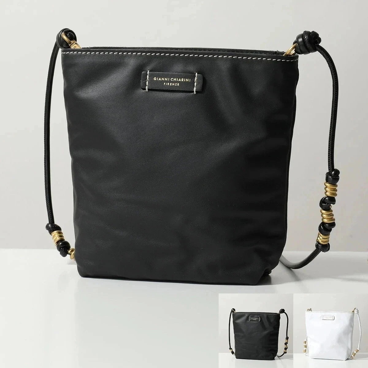 GIANNI CHIARINI ジャンニキアリーニ ショルダーバッグ CAMILLA M カミッラ BS10772 FOU-KNOT レザー ポシェット ロゴ 【mega】