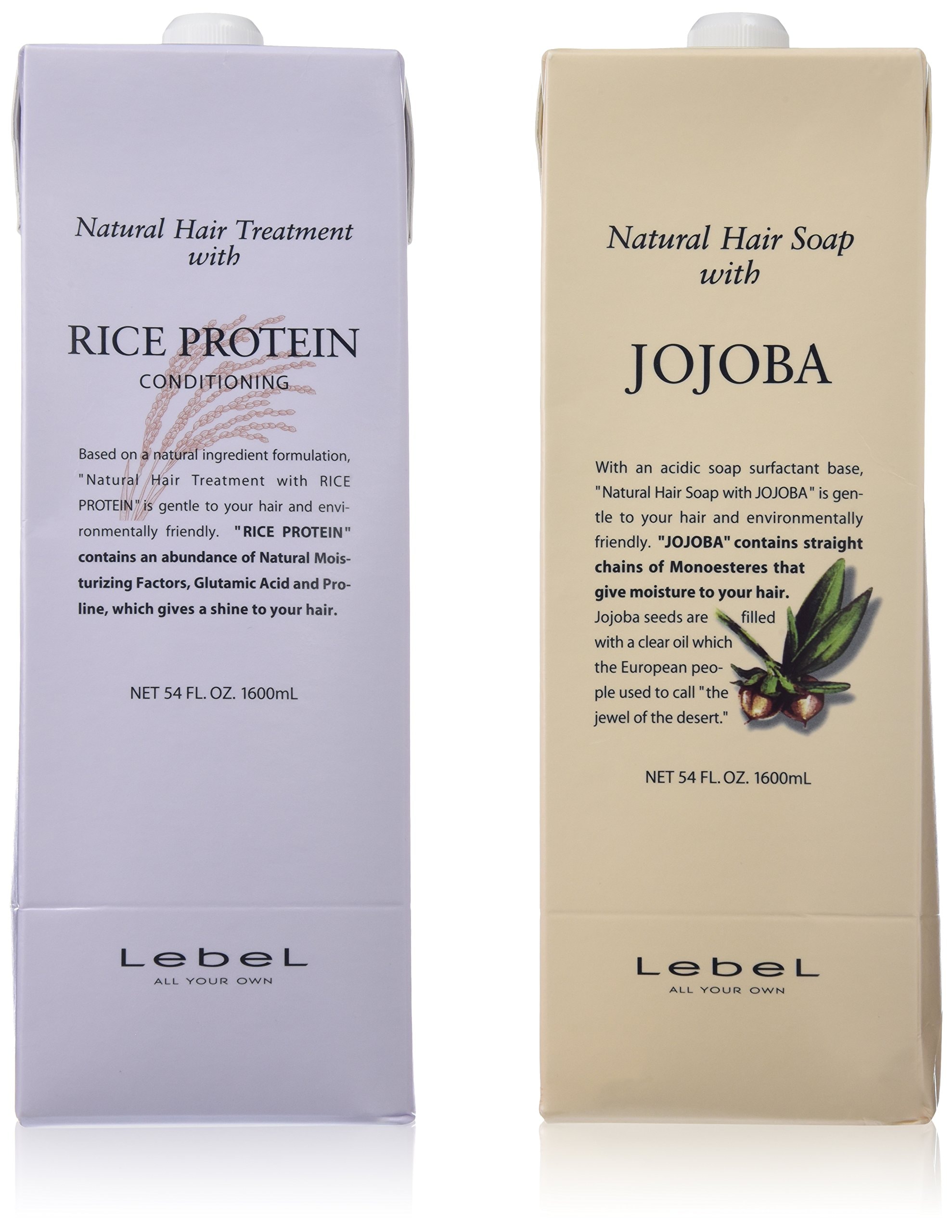 Lebel ルベル ナチュラル ヘア ソープ ウィズ JO/ホホバ 1600ml RP/ライスプロテイン1600ml 2個アソート